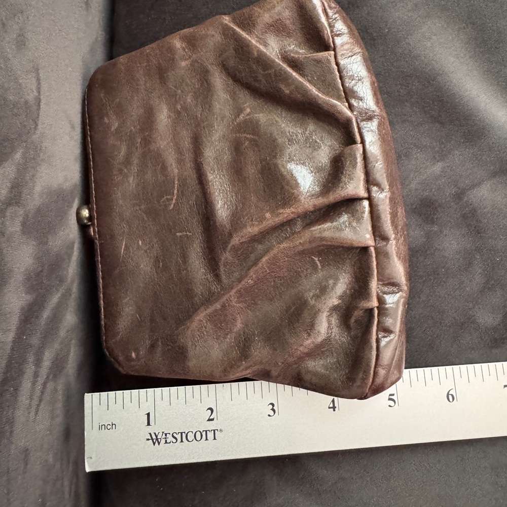 Vintage Leather Kiss lock Wallet Mini Clutch Purse - Picture 2 of 10